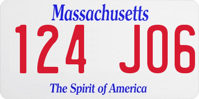 MA license plate 124JO6