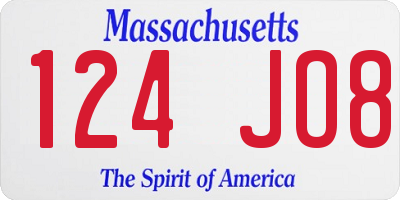 MA license plate 124JO8