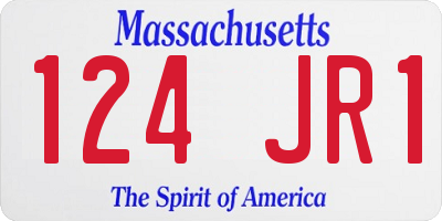 MA license plate 124JR1