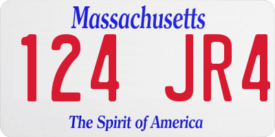 MA license plate 124JR4
