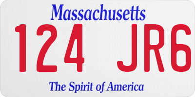 MA license plate 124JR6