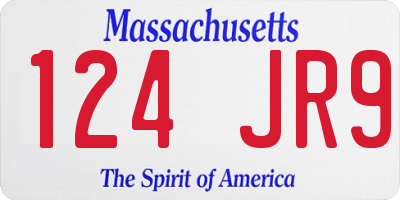 MA license plate 124JR9