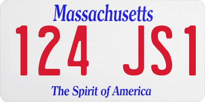 MA license plate 124JS1