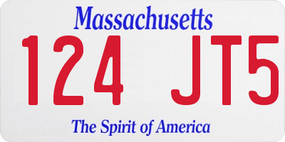 MA license plate 124JT5