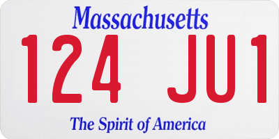 MA license plate 124JU1