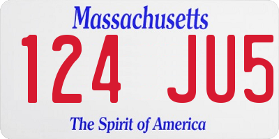 MA license plate 124JU5