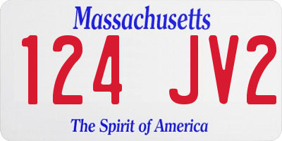 MA license plate 124JV2