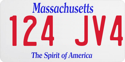 MA license plate 124JV4