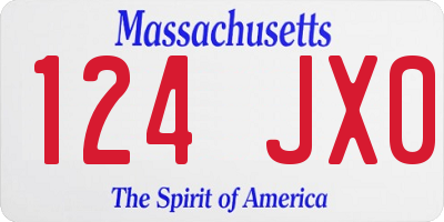 MA license plate 124JX0
