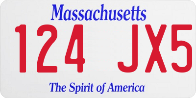 MA license plate 124JX5