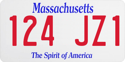 MA license plate 124JZ1