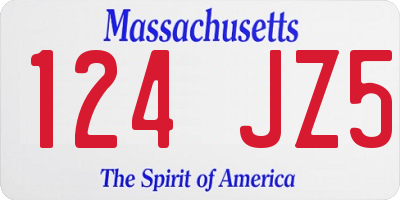 MA license plate 124JZ5