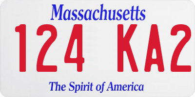 MA license plate 124KA2