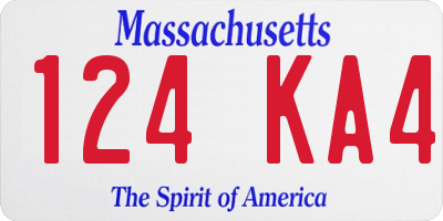 MA license plate 124KA4