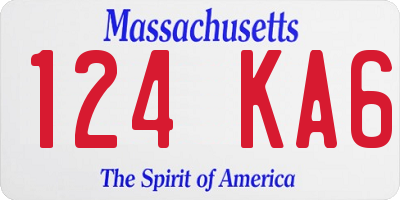 MA license plate 124KA6