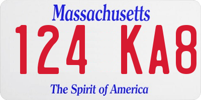 MA license plate 124KA8