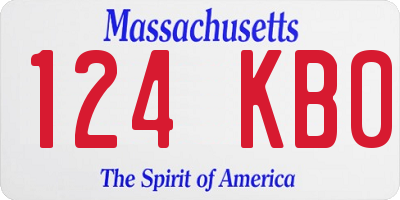 MA license plate 124KB0