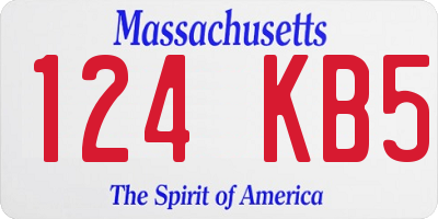 MA license plate 124KB5