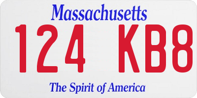 MA license plate 124KB8