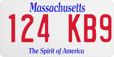 MA license plate 124KB9