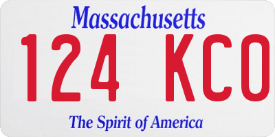 MA license plate 124KC0