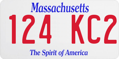 MA license plate 124KC2