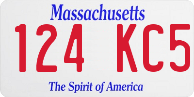 MA license plate 124KC5