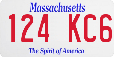 MA license plate 124KC6