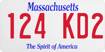 MA license plate 124KD2