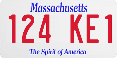 MA license plate 124KE1