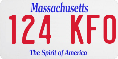MA license plate 124KF0
