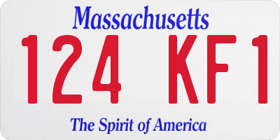 MA license plate 124KF1