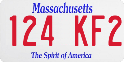 MA license plate 124KF2