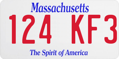 MA license plate 124KF3