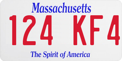 MA license plate 124KF4
