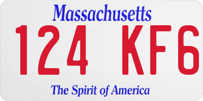 MA license plate 124KF6