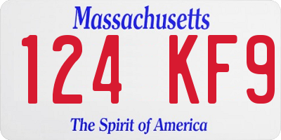 MA license plate 124KF9