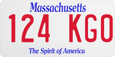 MA license plate 124KG0