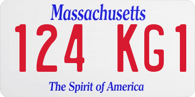 MA license plate 124KG1
