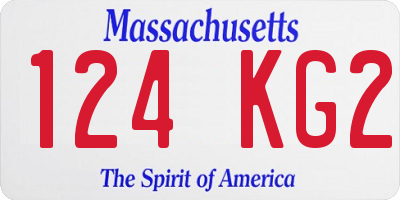 MA license plate 124KG2