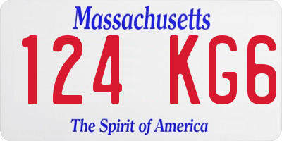 MA license plate 124KG6