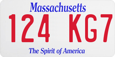 MA license plate 124KG7
