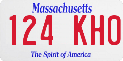 MA license plate 124KH0