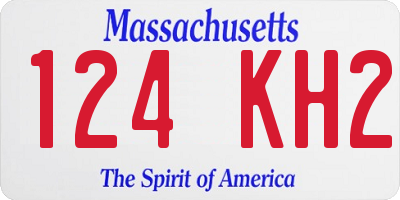 MA license plate 124KH2