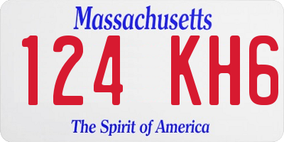MA license plate 124KH6
