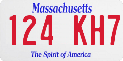 MA license plate 124KH7