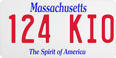 MA license plate 124KI0