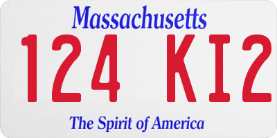 MA license plate 124KI2