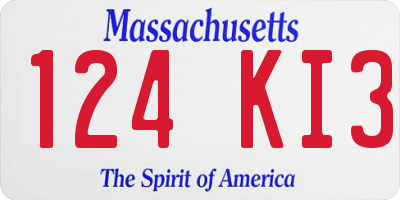 MA license plate 124KI3