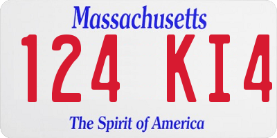 MA license plate 124KI4
